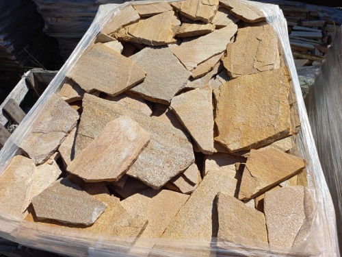 Плитняк златолит жёлтый золотистый для фасада 1,5-3см купить в Лянторе