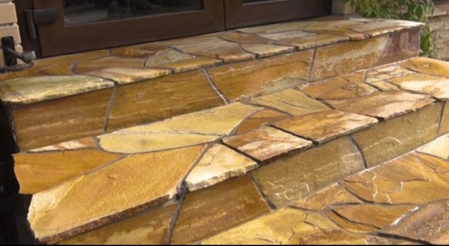 Плитняк златолит жёлтый золотистый для отмостки купить в Лянторе